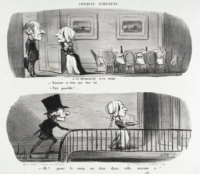 Op zoek naar een diner door Honoré Daumier